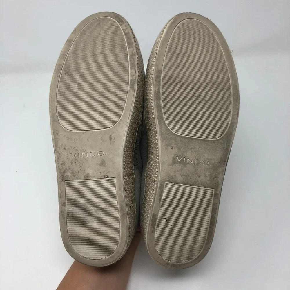 Vince Wilden Platform Flats Shoes Espadrille Womens 5.5 Gray Suede Slip On